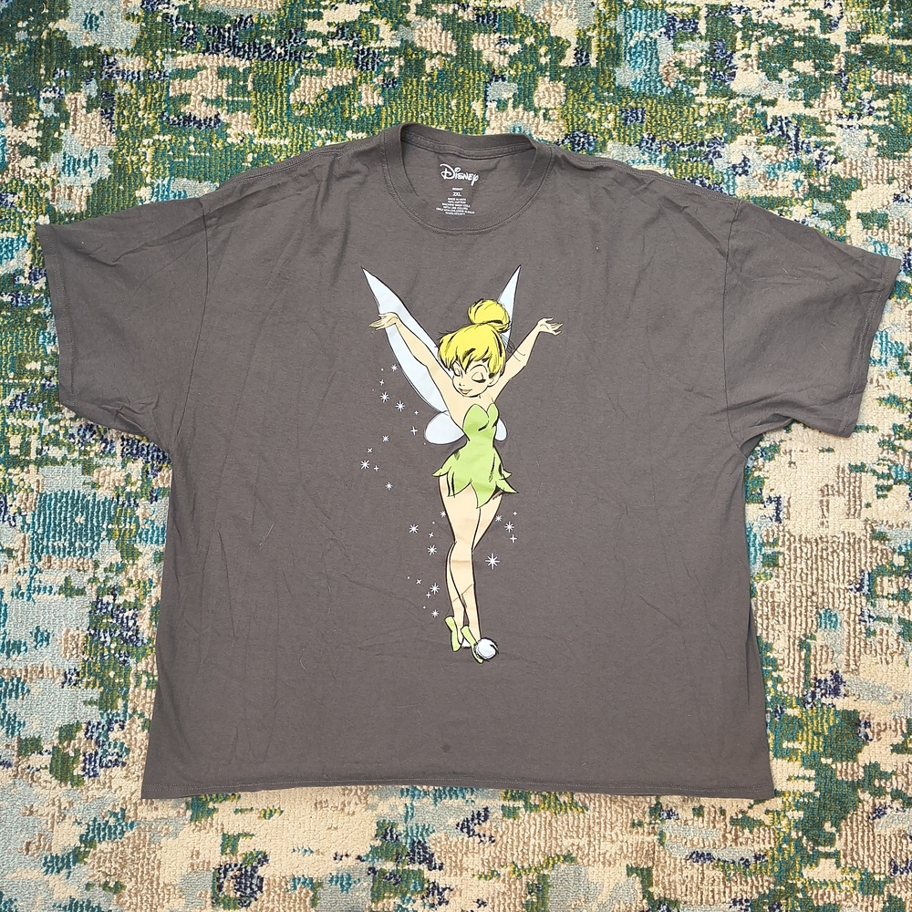 Disney Tinkerbell Cropped Gray Tee
